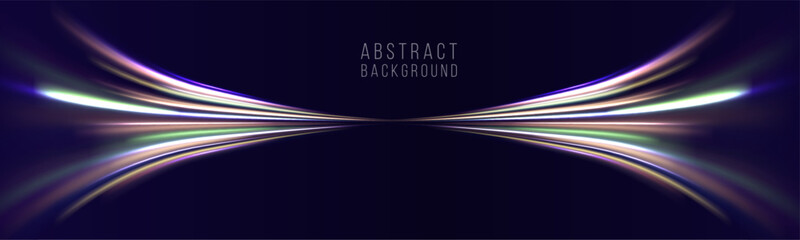 Neon color rays vector abstract background. Futuristic technological style. Abstract background with speed lines. Vector illustration. Futuristic. The light lines of the road are blue png