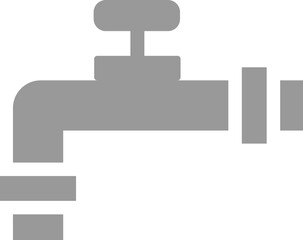 Flat style pipeline valve icon in grey color.