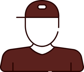 Faceless Man Character Icon in Red and White Color.