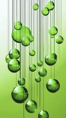 A Stunning Display of Hanging Green Spheres: An Artistic Architectural Statement