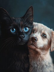 Cat and dog logo
