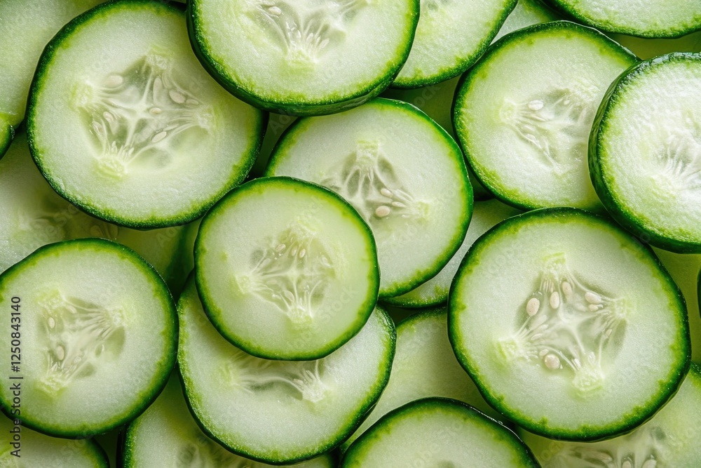 Poster a stack of sliced cucumbers, perfect for salads or snacks