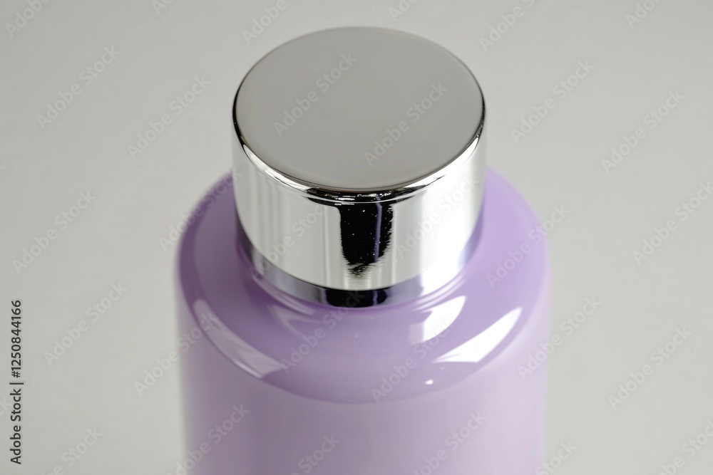 Poster A close-up view of a bottle of lotion sitting on a table, ready for use