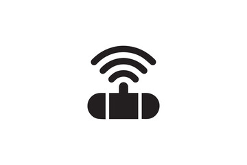 network signal vector silhouette isolated in white background