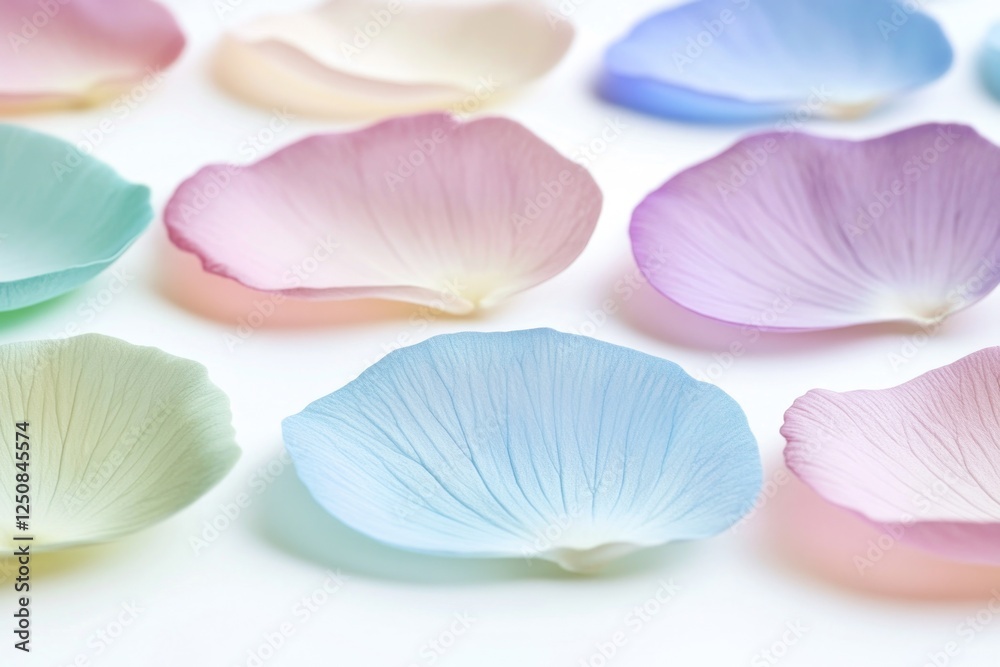 Poster a close-up view of various flowers arranged on a table, ideal for use in still life photography, adv