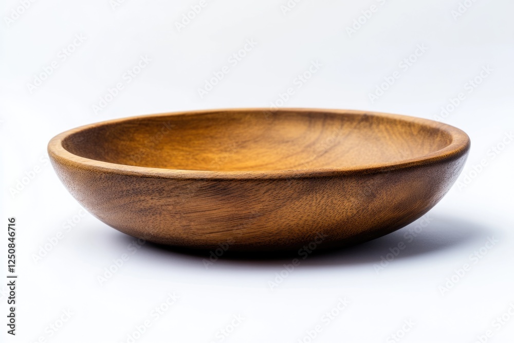 Poster a simple wooden bowl sits on a table, ready for use