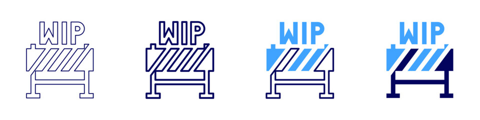 Continuous progress icon in 4 different styles. Thin Line, Line, Bold Line, Duotone. Duotone style. Editable stroke