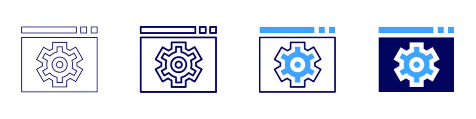 Continuous improvement progress icon in 4 different styles. Thin Line, Line, Bold Line, Duotone. Duotone style. Editable stroke