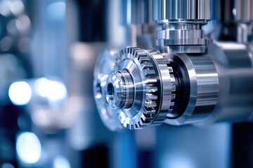 Fototapeta premium A detailed image of a machine's gear system