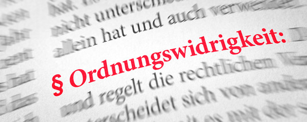Wörterbuch mit dem Begriff Ordnungswidrigkeit