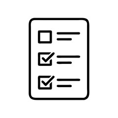 Checklist icon with check marks representing tasks completion in minimalist style