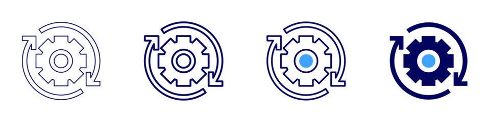 Progress tracking icon in 4 different styles. Thin Line, Line, Bold Line, Duotone. Duotone style. Editable stroke