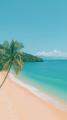 Obraz premium Relaxing day at the beach tropical paradise nature landscape calm waters aerial view serenity