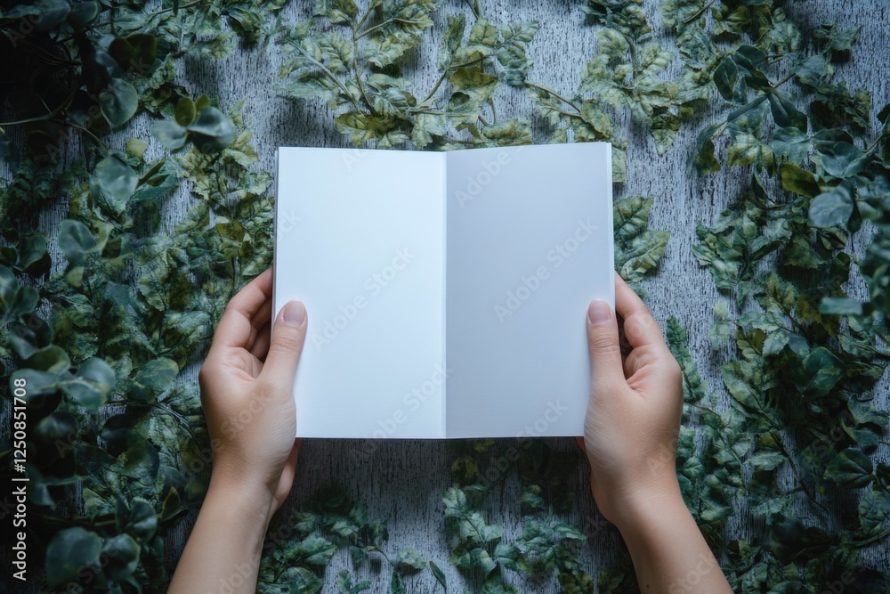 Poster a person holds an open book, reading from its pages