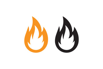 fire vector silhouette isolated in white background