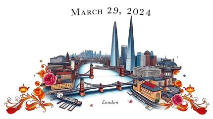 London cityscape illustration, March 29, 2024.