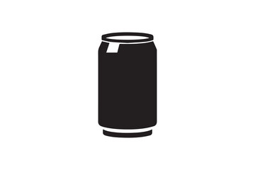 Aluminum Can vector silhouette isolated in white background