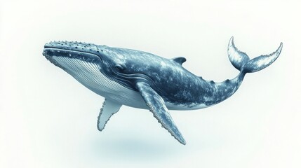 Fototapeta premium Whale cartoon illustration isolated on white background