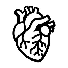 outline style human heart icon 