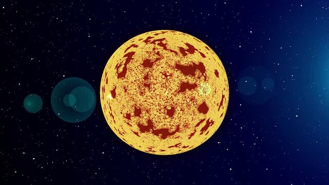 Glowing molten sun with cosmic sparks in deep space. A mesmerizing celestial scene perfect for sci-fi, astronomy, and futuristic creative projects.