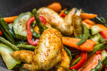 Stir fried chicken with vegetables