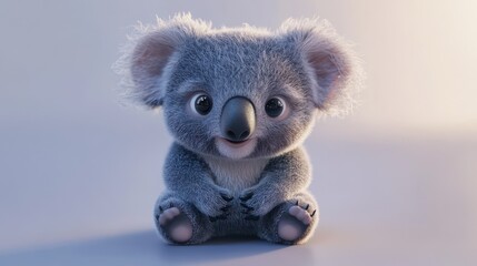 Fototapeta premium Cute baby koala bear cartoon character Generative AI