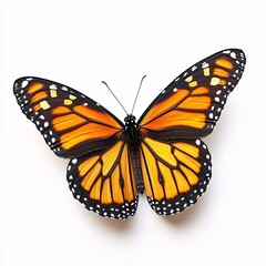 Fototapeta premium A vibrant monarch butterfly with orange black and white wings