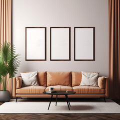 modern living room with white sofa.