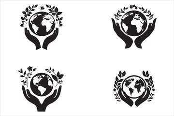 Earth Day Vector Silhouette