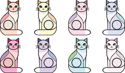 Pastel Cat Vector Collection for Creative Design Projects