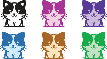 Vibrant Collection of Cat Logo Designs in Various Colors Styles and Themes