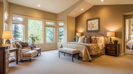 Cozy and Elegant Bedroom with Natural Light and Stylish Decor