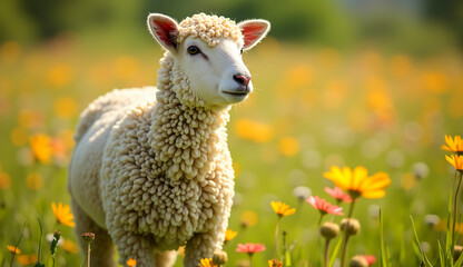 Naklejka premium sheep livestock outside 