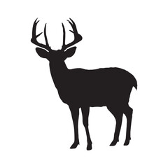 Deer silhouette vector design illustration  on white background 