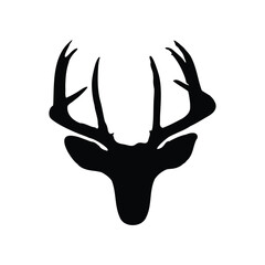 Deer Head Silhouette vector design illustration  on white background 
