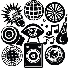 Fototapeta premium vector music icons set