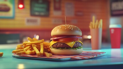 Food found in delicious burger with fries