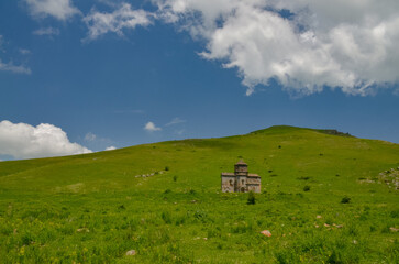 Dobandavank monastery in Urut river valley scenic view (Lori province, Armenia)