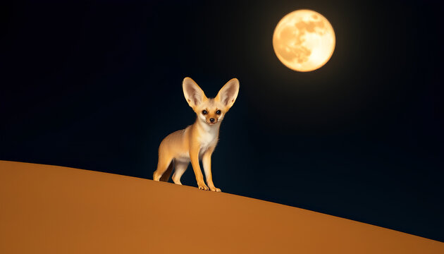 Fennec Fox Under the Moonlight 2