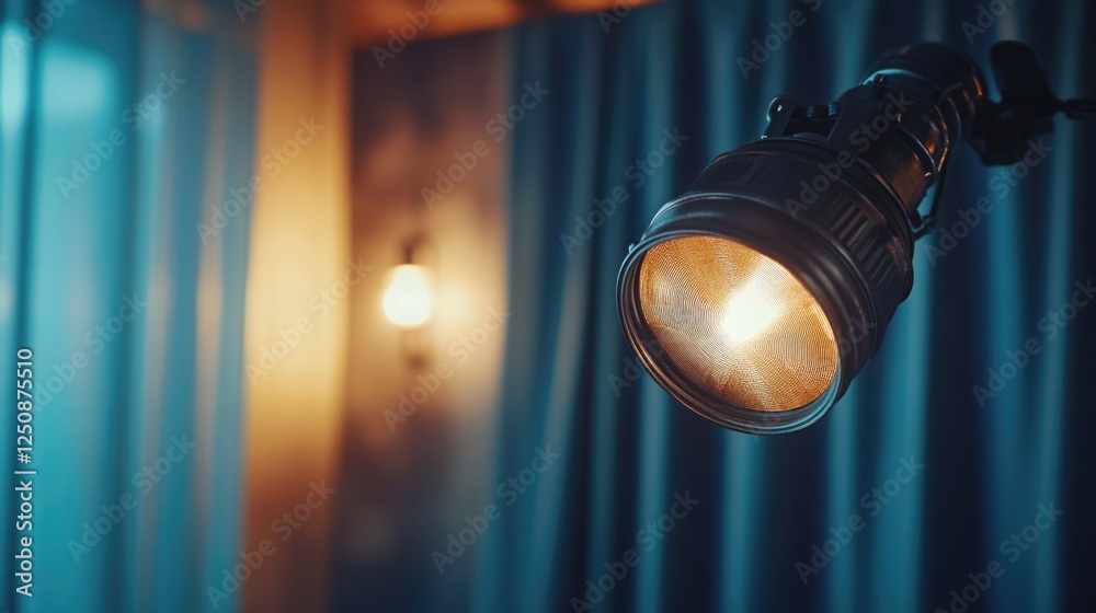 Leinwandbilder a bright light shines on a dark surface, perfect for adding some illumination to your image or desig
