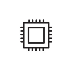 processor outline icon. Linear vector from internet security concept.