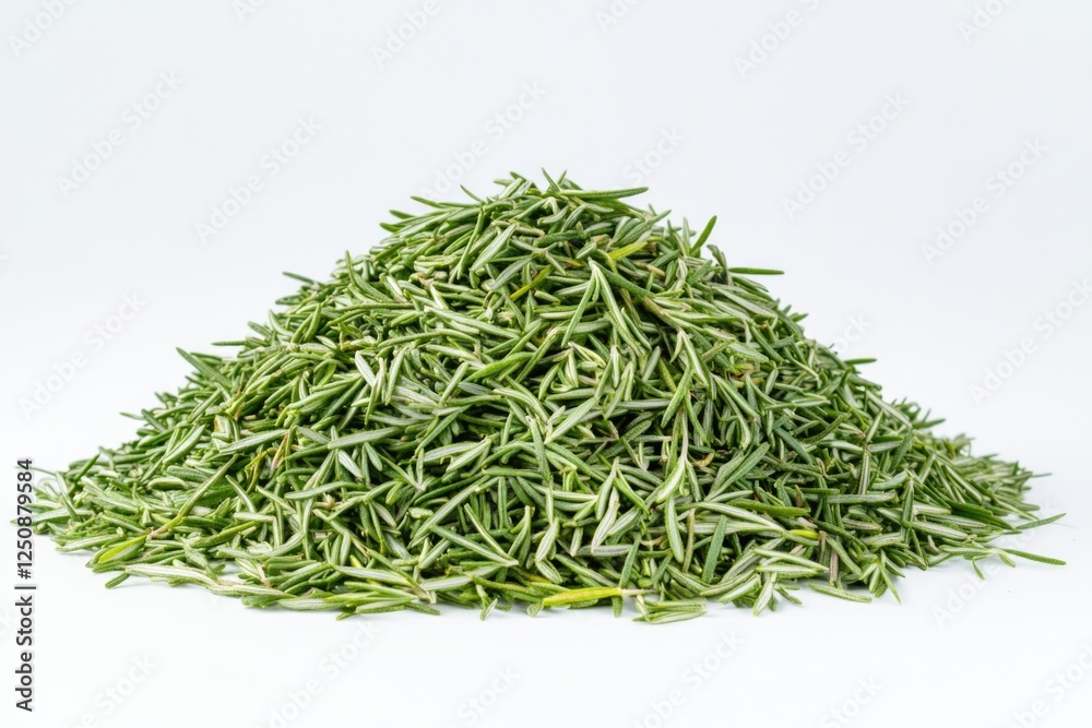 Poster a pile of green grass on a white surface, suitable for use in decorative or design contexts