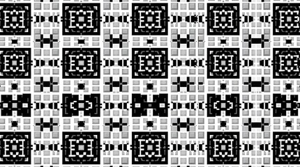Fototapeta premium Geometric Black and White Pattern: A captivating abstract pattern composed of black and white geometric shapes, creating a visually stimulating and modern design. perfect for backgrounds, textiles.