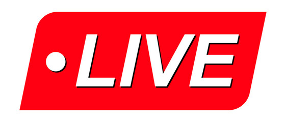 Live Stream icon. Rounded Rectangle icon of live streaming, broadcasting online stream. Lower third template for tv, shows, movies and live performance. Vector design 