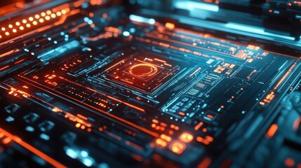 Fototapeta premium A closeup of a modern cyber security operations center