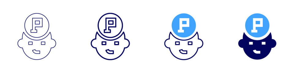 Breakthrough goal icon in 4 different styles. Thin Line, Line, Bold Line, Duotone. Duotone style. Editable stroke