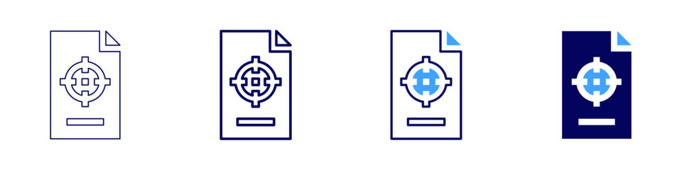 Obraz premium Entrepreneurial goal icon in 4 different styles. Thin Line, Line, Bold Line, Duotone. Duotone style. Editable stroke