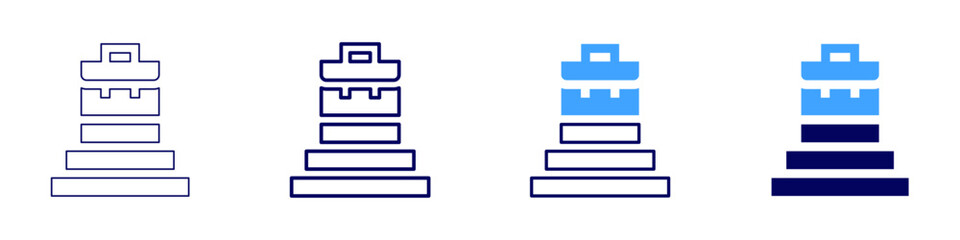 Financial planning goal icon in 4 different styles. Thin Line, Line, Bold Line, Duotone. Duotone style. Editable stroke
