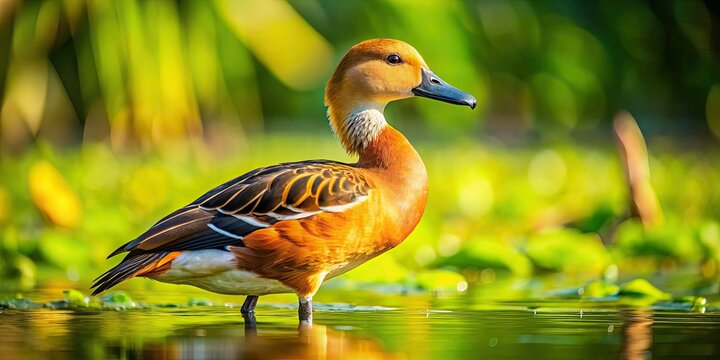 Sharp focus captures a Fulvous Whistling Duck (Dendrocygna bicolor), showcasing intricate detail in this waterfowl portrait.