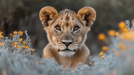 Obraz premium Lion Cub in African Savanna